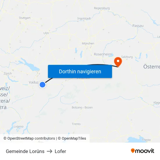 Gemeinde Lorüns to Lofer map