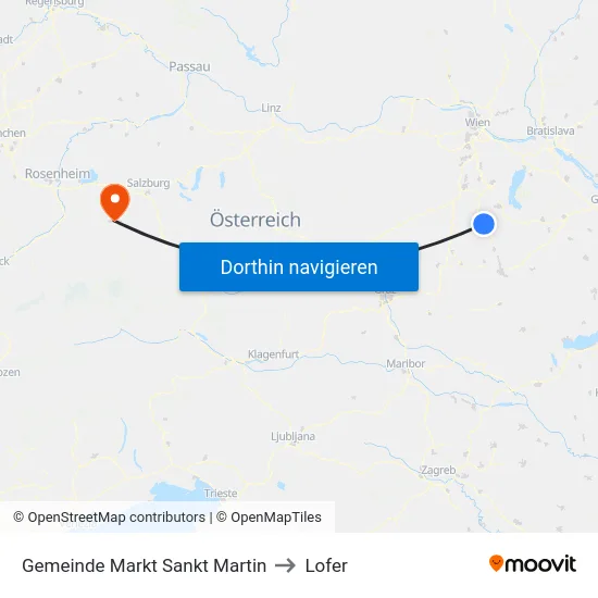 Gemeinde Markt Sankt Martin to Lofer map