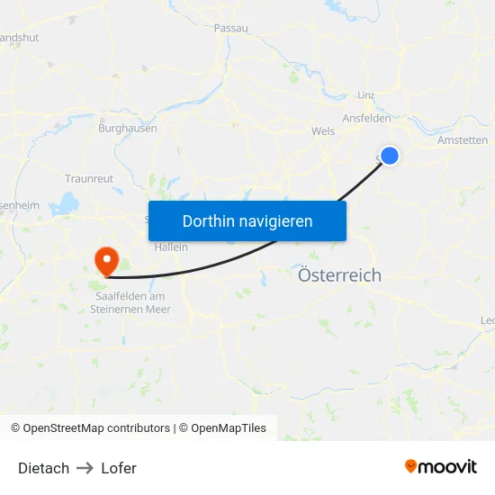 Dietach to Lofer map