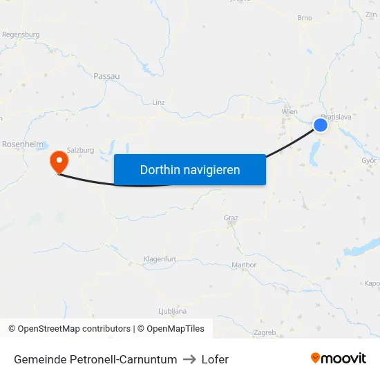 Gemeinde Petronell-Carnuntum to Lofer map