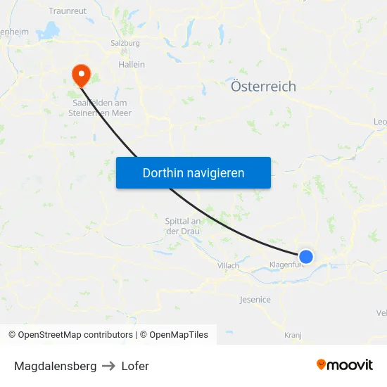 Magdalensberg to Lofer map