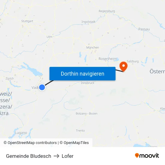 Gemeinde Bludesch to Lofer map