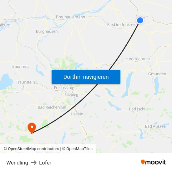 Wendling to Lofer map