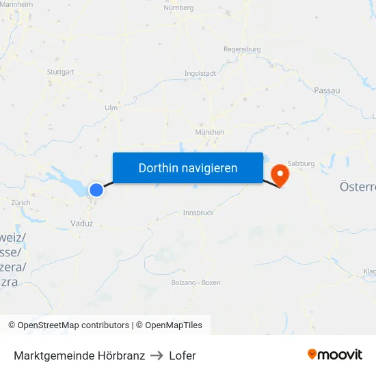 Marktgemeinde Hörbranz to Lofer map