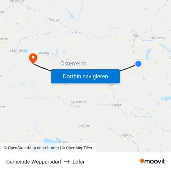 Gemeinde Weppersdorf to Lofer map