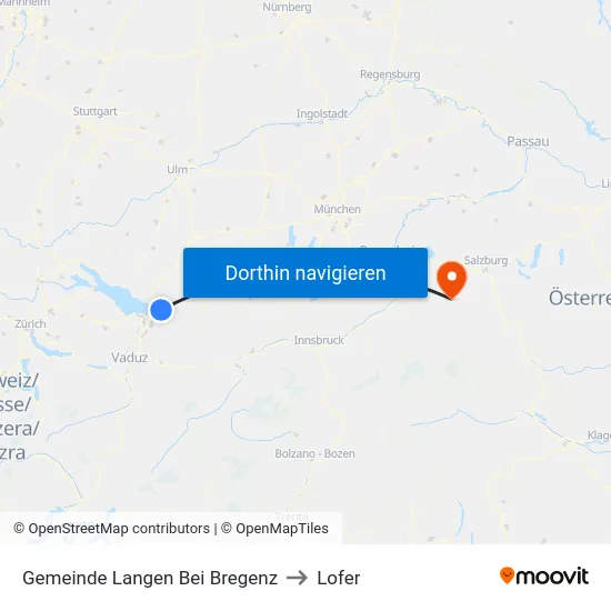 Gemeinde Langen Bei Bregenz to Lofer map