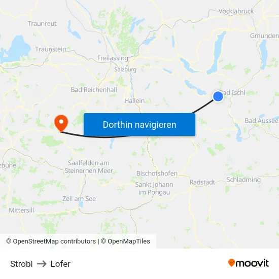 Strobl to Lofer map