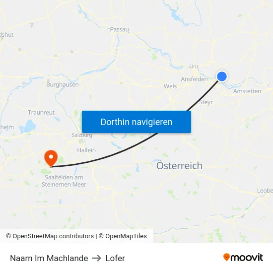 Naarn Im Machlande to Lofer map
