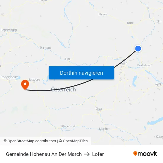 Gemeinde Hohenau An Der March to Lofer map