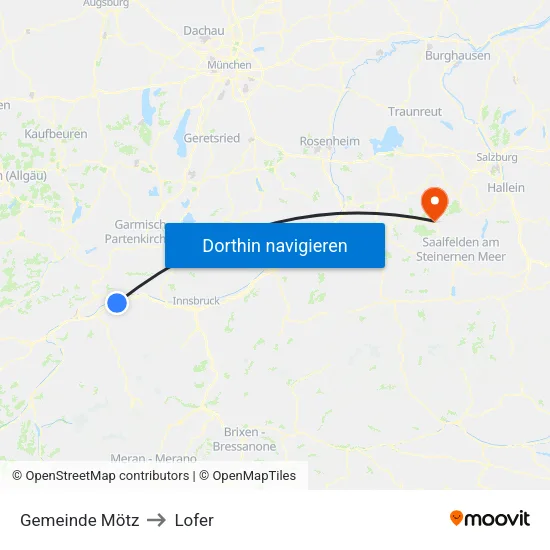 Gemeinde Mötz to Lofer map