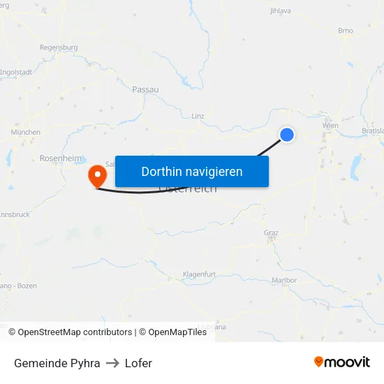 Gemeinde Pyhra to Lofer map