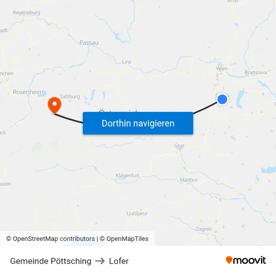 Gemeinde Pöttsching to Lofer map