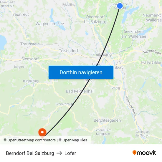 Berndorf Bei Salzburg to Lofer map