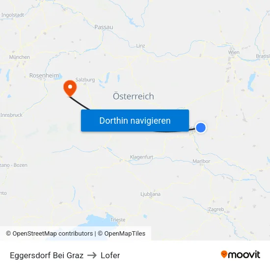 Eggersdorf Bei Graz to Lofer map