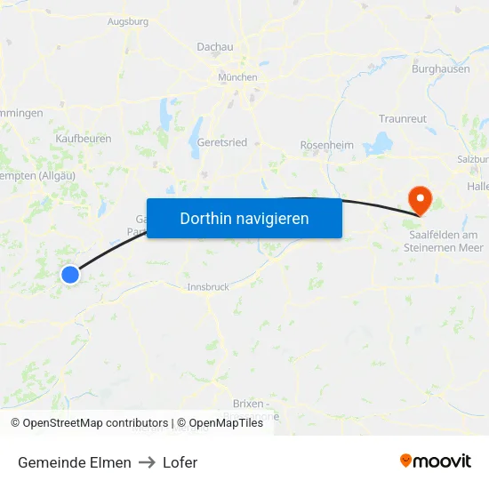 Gemeinde Elmen to Lofer map