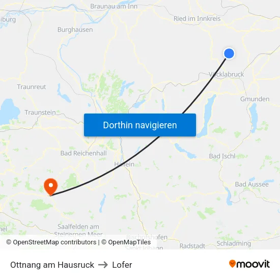 Ottnang am Hausruck to Lofer map