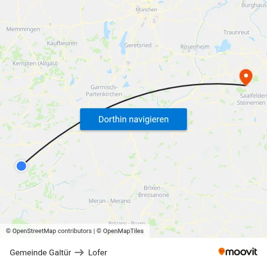 Gemeinde Galtür to Lofer map