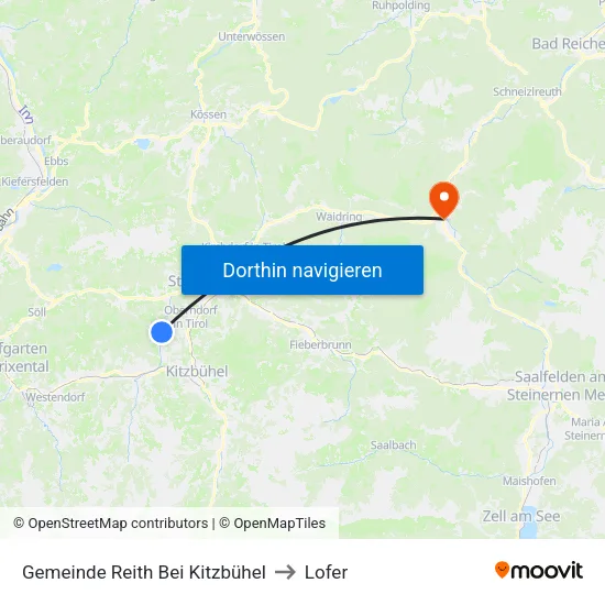 Gemeinde Reith Bei Kitzbühel to Lofer map