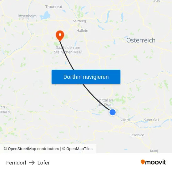 Ferndorf to Lofer map
