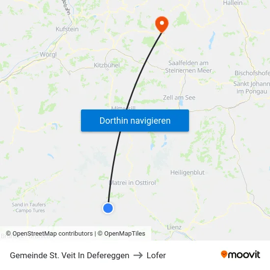 Gemeinde St. Veit In Defereggen to Lofer map