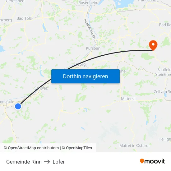 Gemeinde Rinn to Lofer map