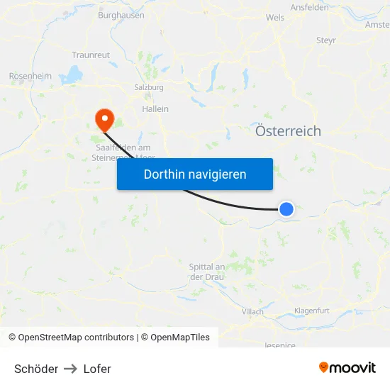 Schöder to Lofer map