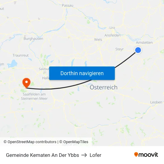 Gemeinde Kematen An Der Ybbs to Lofer map