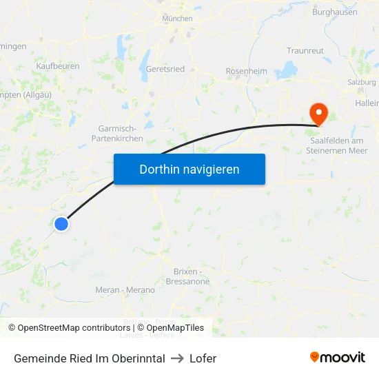 Gemeinde Ried Im Oberinntal to Lofer map