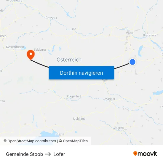 Gemeinde Stoob to Lofer map