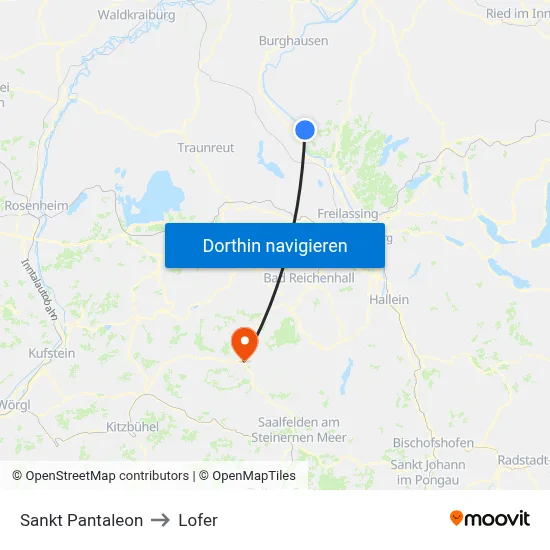Sankt Pantaleon to Lofer map