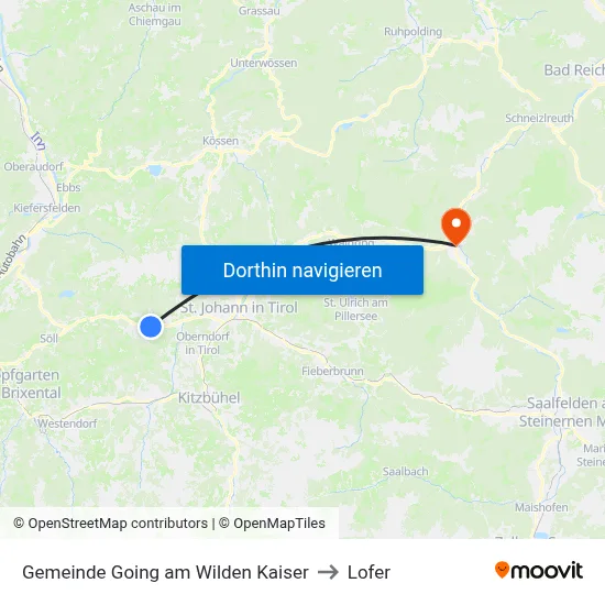 Gemeinde Going am Wilden Kaiser to Lofer map