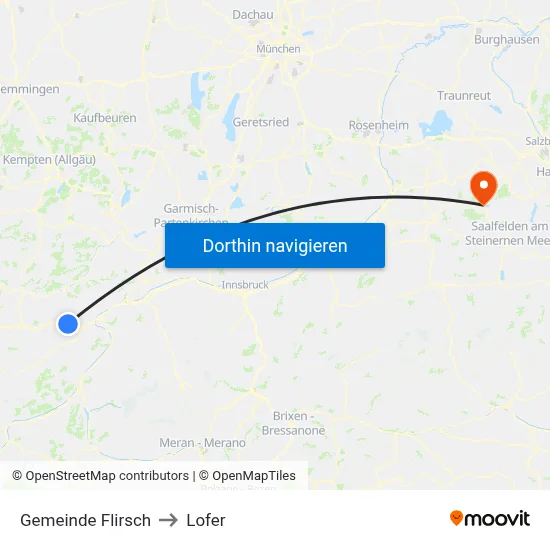 Gemeinde Flirsch to Lofer map