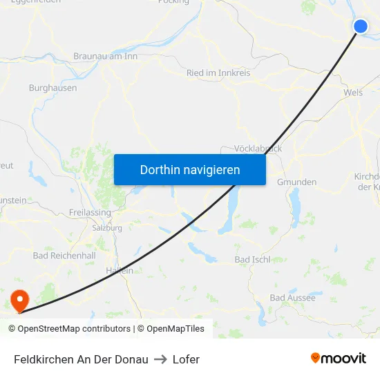 Feldkirchen An Der Donau to Lofer map