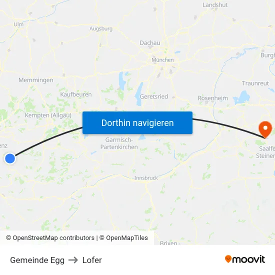 Gemeinde Egg to Lofer map