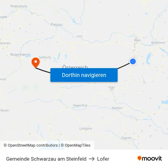 Gemeinde Schwarzau am Steinfeld to Lofer map