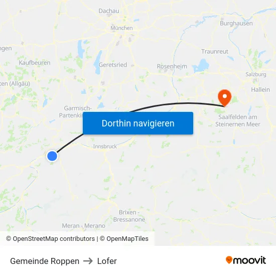 Gemeinde Roppen to Lofer map