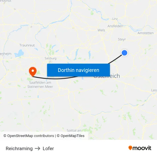 Reichraming to Lofer map