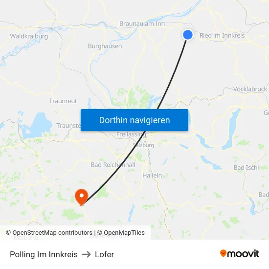 Polling Im Innkreis to Lofer map