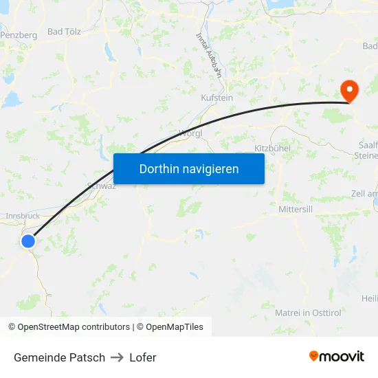 Gemeinde Patsch to Lofer map