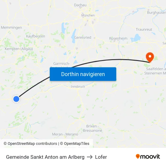 Gemeinde Sankt Anton am Arlberg to Lofer map
