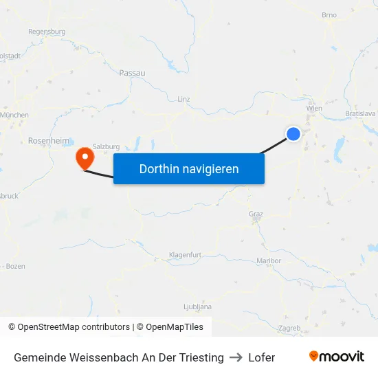 Gemeinde Weissenbach An Der Triesting to Lofer map