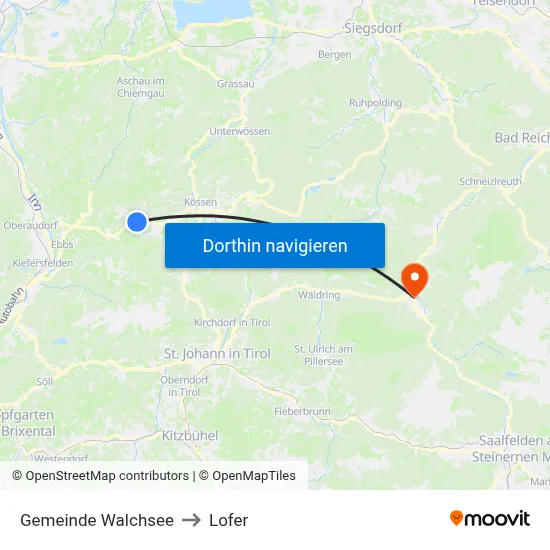 Gemeinde Walchsee to Lofer map