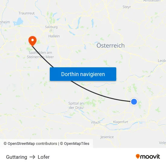 Guttaring to Lofer map