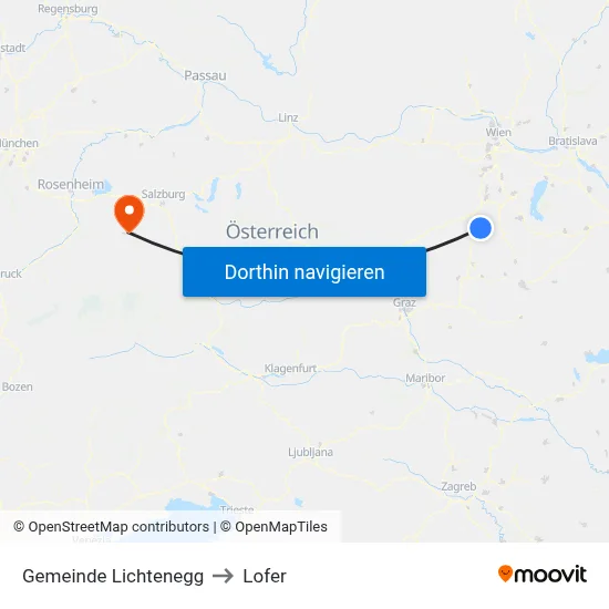Gemeinde Lichtenegg to Lofer map