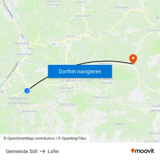 Gemeinde Söll to Lofer map