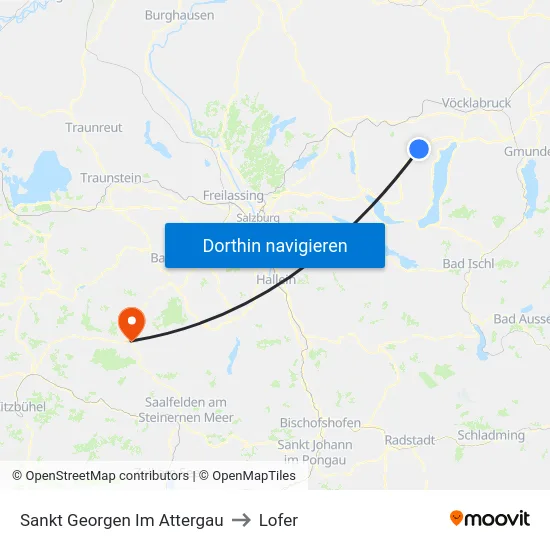 Sankt Georgen Im Attergau to Lofer map