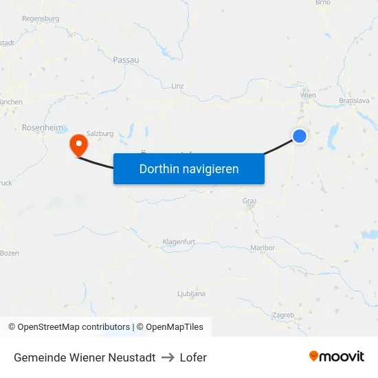 Gemeinde Wiener Neustadt to Lofer map
