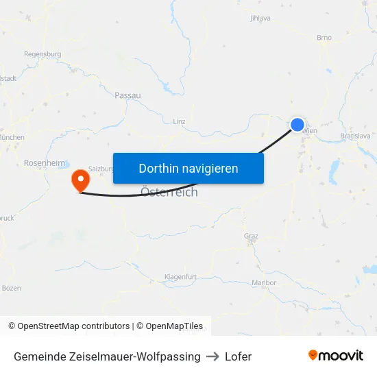 Gemeinde Zeiselmauer-Wolfpassing to Lofer map