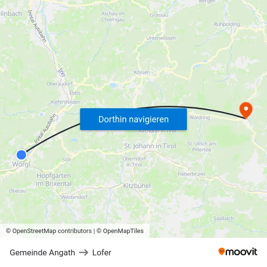 Gemeinde Angath to Lofer map