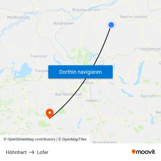 Höhnhart to Lofer map